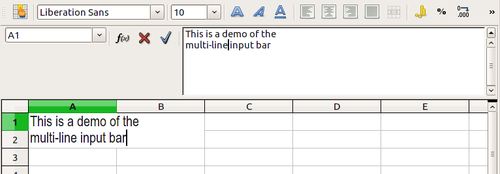 New multiline inputbar for Calc.