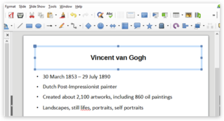 Знімок екрана заголовка у LibreOffice Impress на ПК