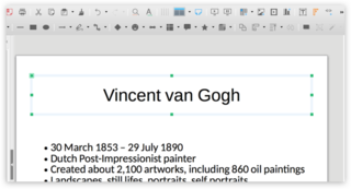 Знімок екрана заголовка у LibreOffice Impress на Mac