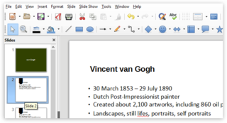 Знімок екрана файлу LibreOffice Impress на ПК