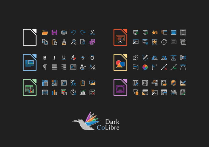 Mørkt Colibre ikontema