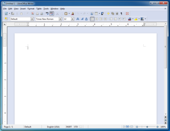 Visual da GUI do LibreOffice 3.5 no Windows 7.