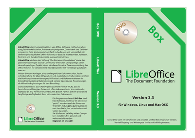 Thin DVD Case cover LibreOffice-Box DE