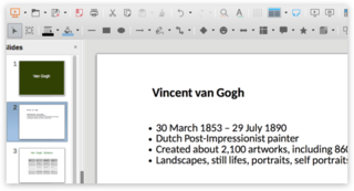 Screen capture of a LibreOffice Impress file on a Mac