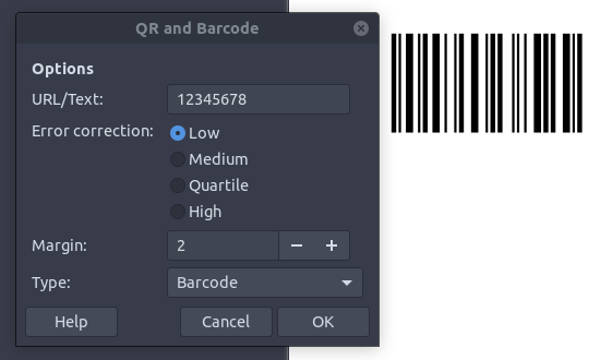 File:QR and Barcode in LibreOffice 7.3.png