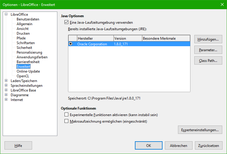 File:201805 LO HB Dialogbox-Extras Optionen LibreOffice Erweitert.png