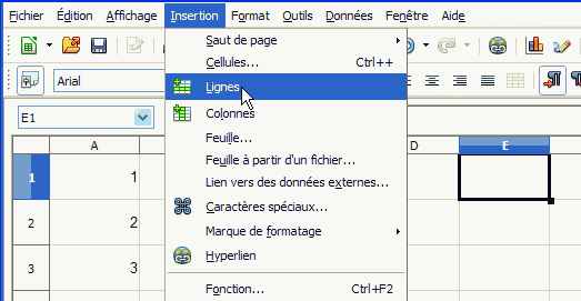 línea de inserción de captura de pantalla cursor disponible en la matriz