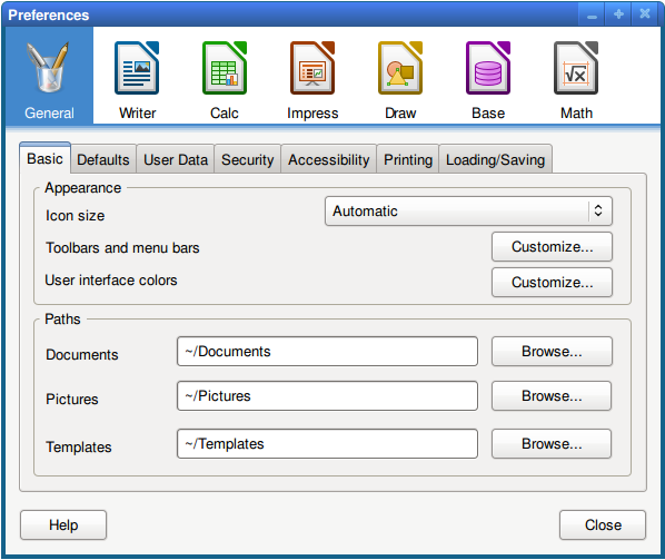 openoffice space between pages in view