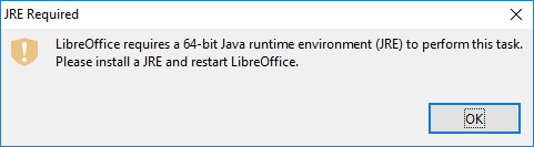 Advertencia en windows para que instale JRE