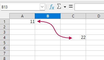 Connectors in Calc spreadsheets