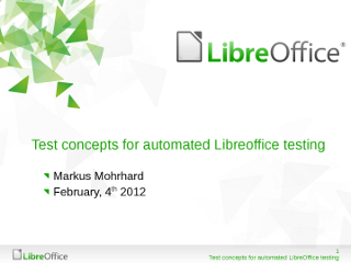 Test concepts for automated Libreoffice testing