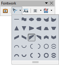 copie d'écran de la palette des styles de formes de Fontwork