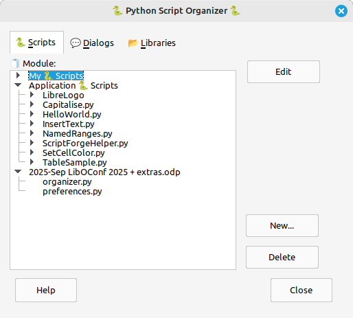 A Python Script Organizer layout.