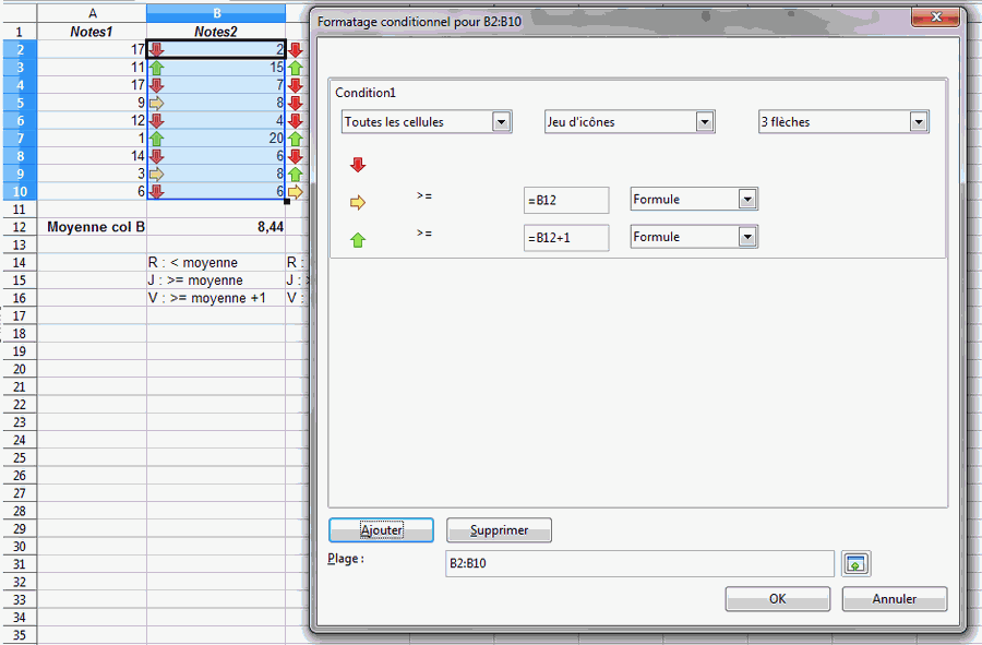 openoffice conditional formatting