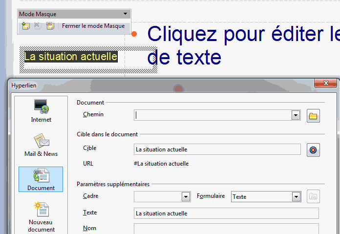 copie d'écran menu contextuel