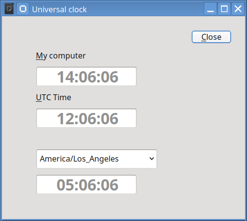 A universal clock with different times.