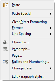 Context menu