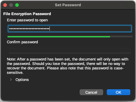 Screenshot of Password Strength Meter under macOS.