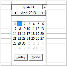 screenshot of Date control
