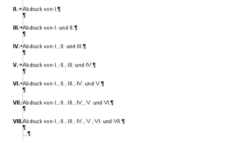 This is how several impression lines look like. The imprints always contain all their predecessors.