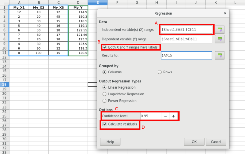 The new regression dialog with support for multivariate regression and other related features