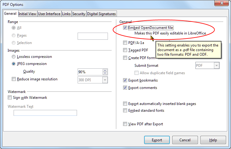 dışarı pdf aktarma penceresi görüntüsü