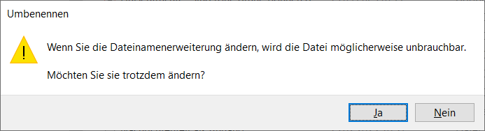 Abbildung 1 - Warnmeldung