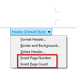 File:LO Writer Insert page options in drop-down menu of Header.png
