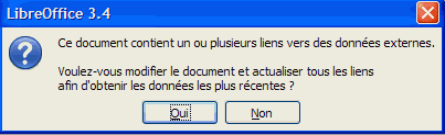 copie d'écran du message à l'ouverture