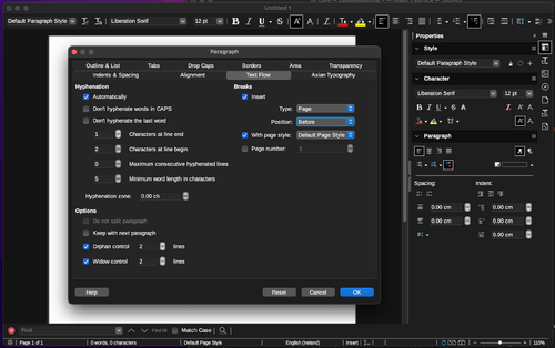 dark mode in LibreOffice 7.5