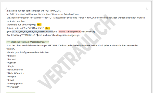 Insert a watermark in Writer - The Document Foundation Wiki