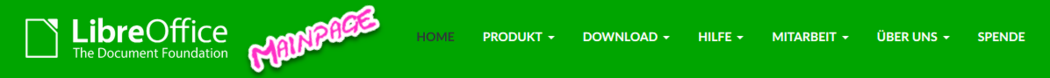LibreOffice - Startseite mit Menü