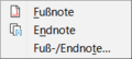 Einfügen Fuß Endnote