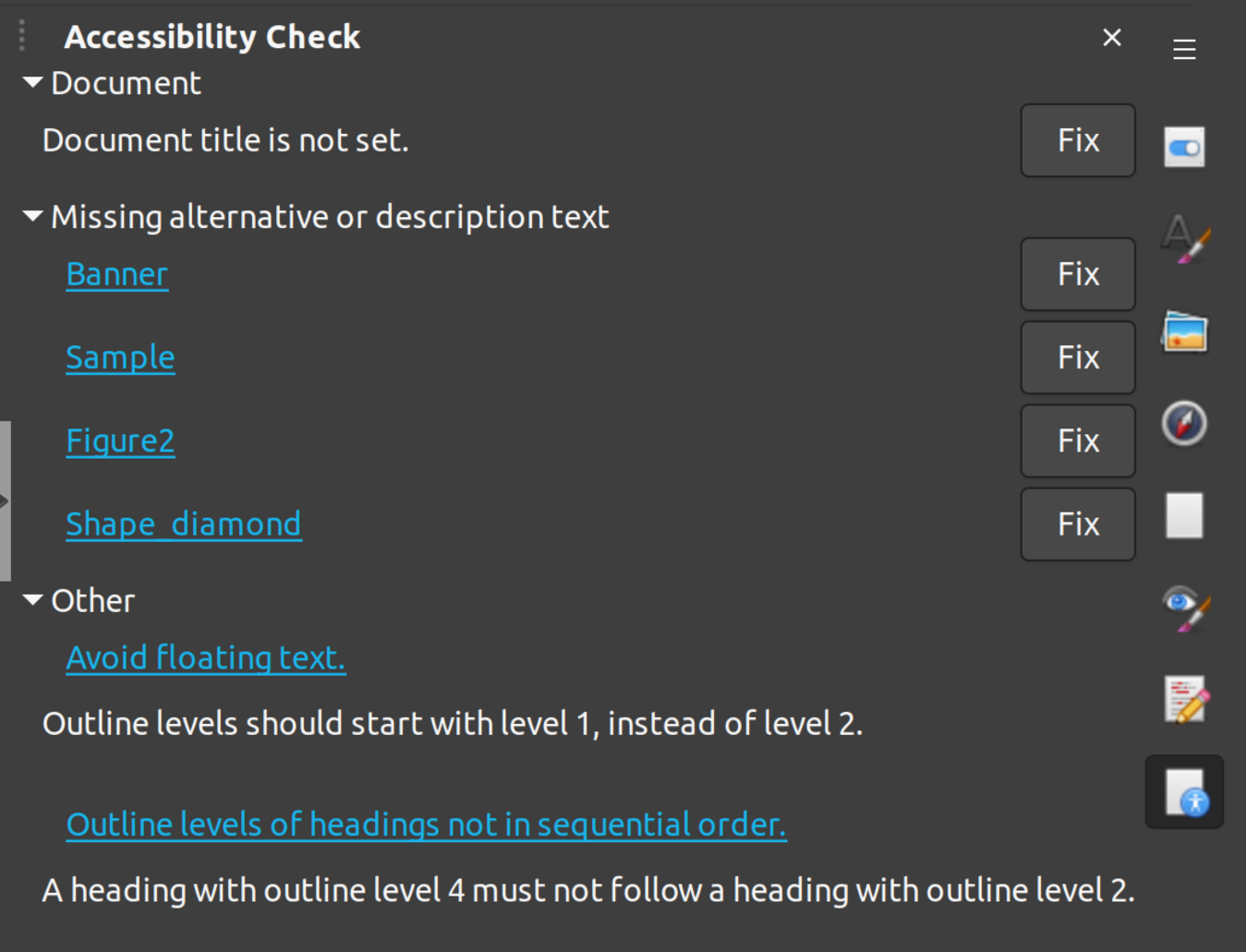 The new Accessibility sidebar