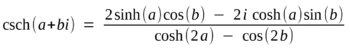 Vergelijking voor de functie C.COSECH