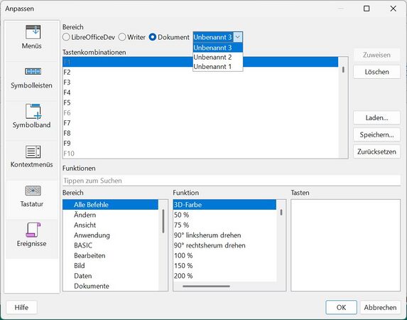 Dialog to save Hotkeys to a document.