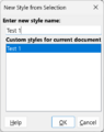 New Style from Selection dialog