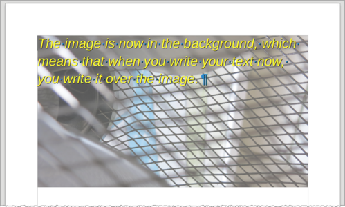 Text over the image