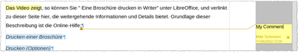 Comments in Writer - The Document Foundation Wiki