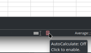 Symbol, das anzeigt, dass AutoCalculate deaktiviert ist