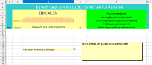 Kommentare in Calc bearbeitet