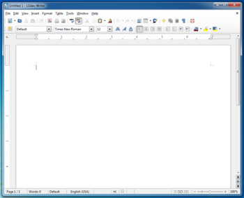 Visual da GUI do LibreOffice 3.6 no Windows 7.