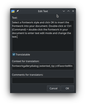 Extended tip input dialog in Glade