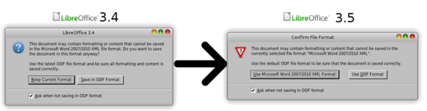 Potrdi vrsto datoteke - Evolucija med LibO 3.4 in 3.5