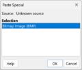 Figure 6 - "Paste Special" dialog - choose Bitmap