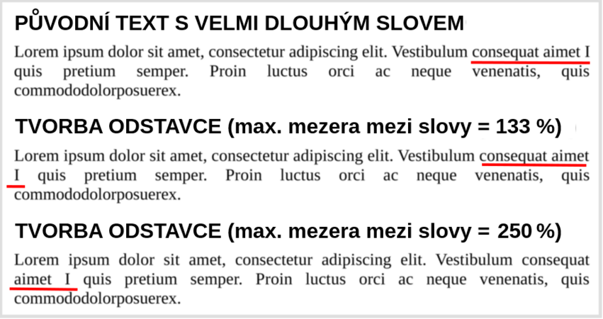 Vytváření odstavce.