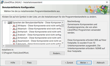 Benutzerdefiniert/Sprachen
