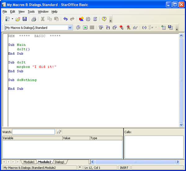 LibreOffice Developer's Guide: Chapter 11 - LibreOffice Basic - The ...