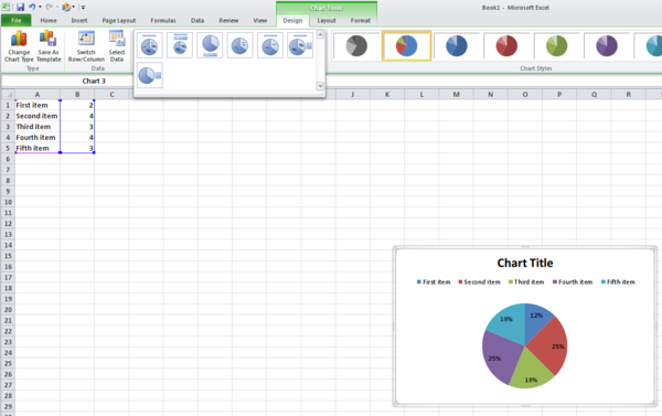 Excel Chart Tools Layout