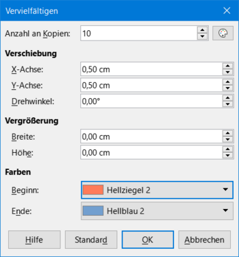 Dialog "Vervielfältigen"